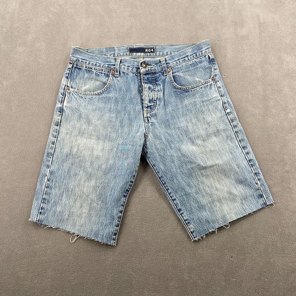 Y2K KR3W Cutoff Shorts Sz 30 Blue Denim Cotton Streetwear Grunge Jorts Surf